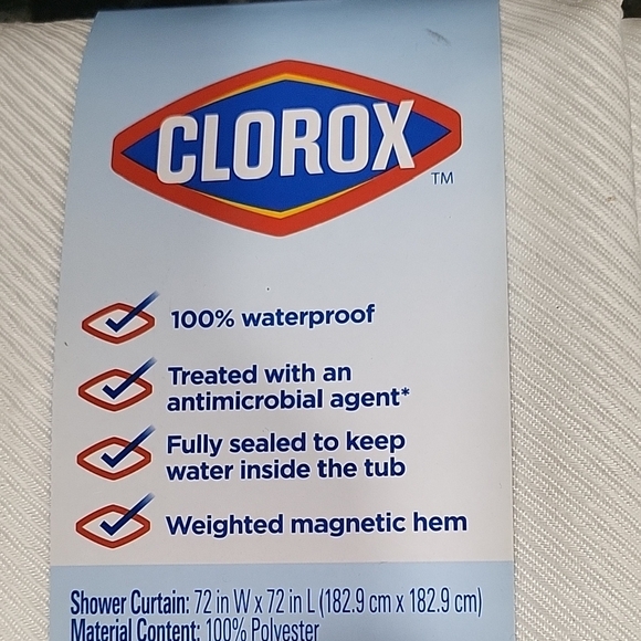 NWT Clorox White Fabric Shower Curtain - Picture 4 of 6